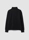 Black cotton-blend regular-fit sweatshirt with crew neck and zip_2