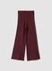 Plum purple flared leggings with cable-knit pattern_0