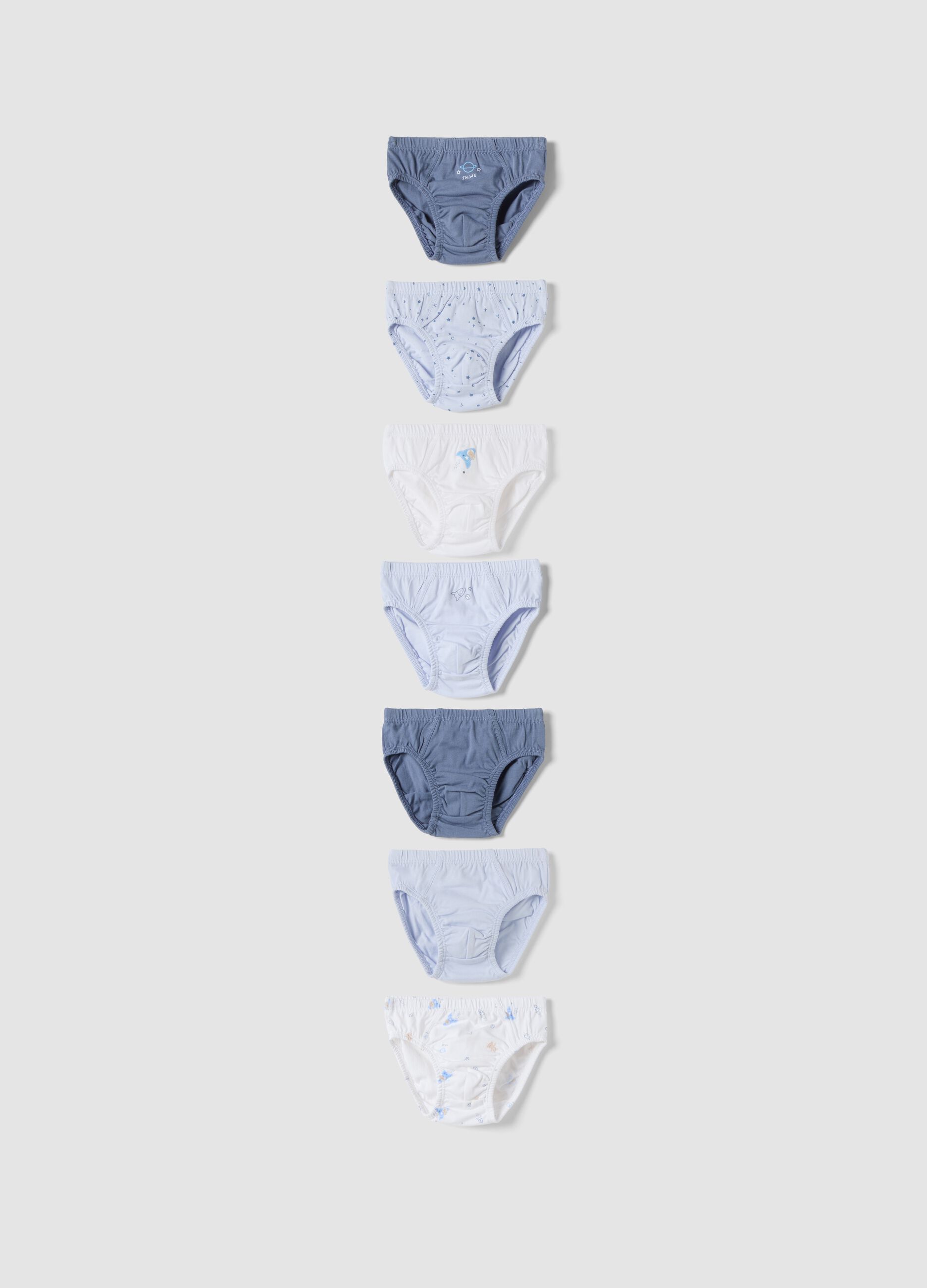7-pack of multicolour briefs in pure organic cotton