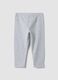 Grey slim-fit organic cotton blend leggings for baby girl_1