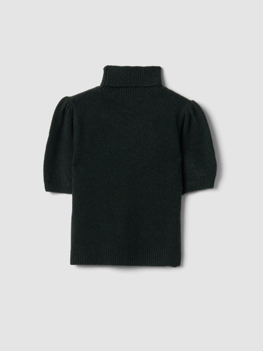 Green stretch-viscose turtleneck top_6