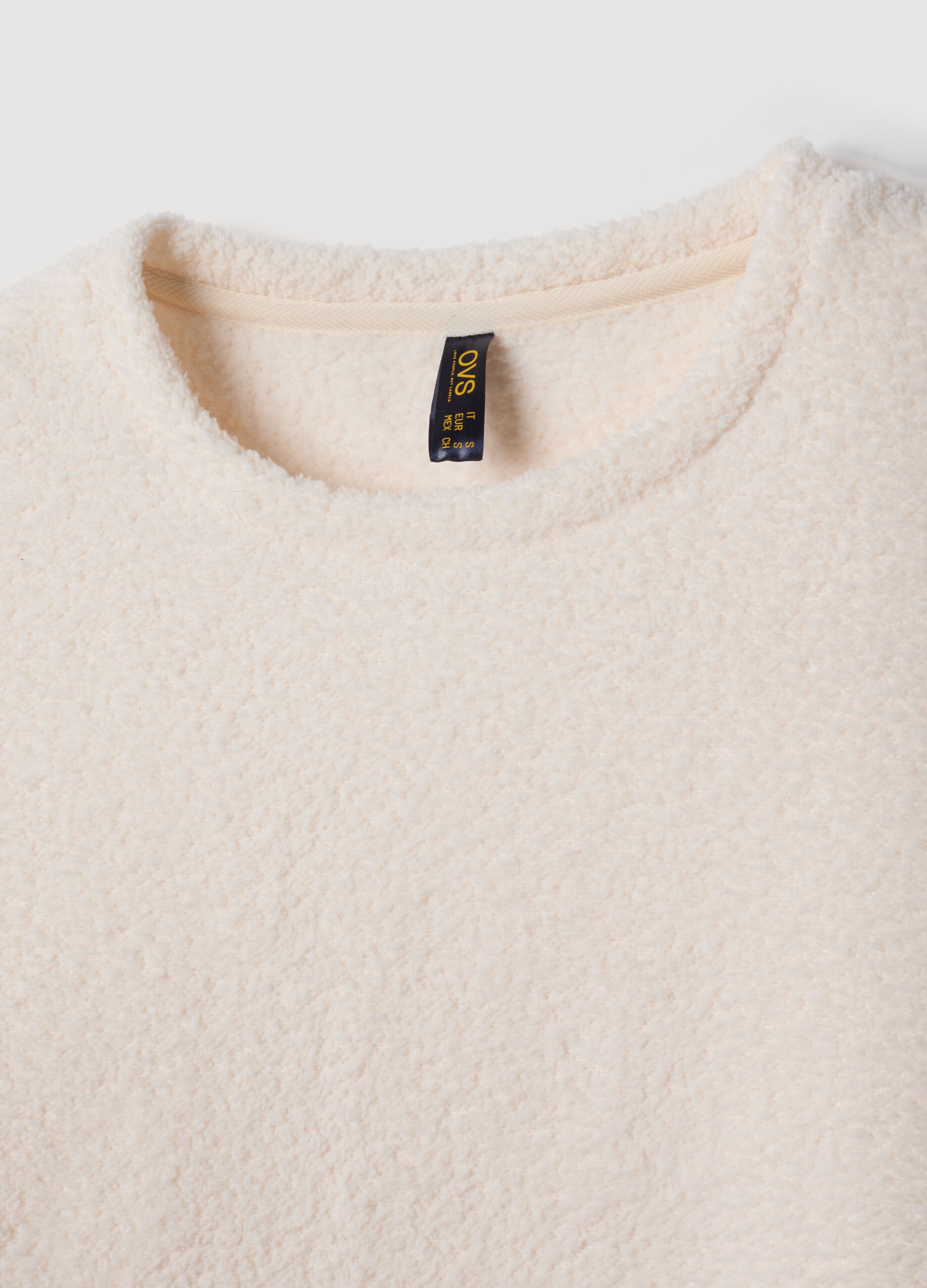 White stretch crew-neck pyjamas