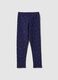 Purple Stretch Cotton Girl's Skinny Fit Leggings with Stars_1