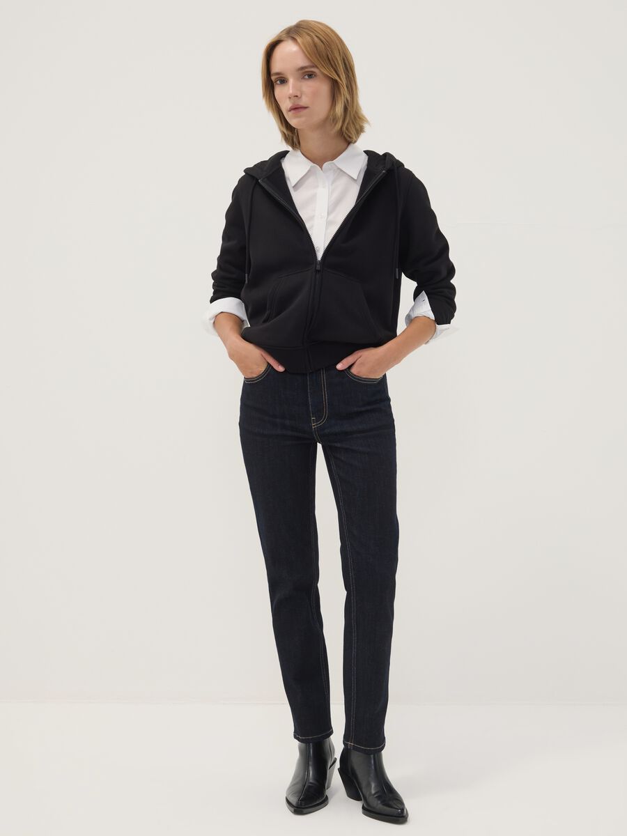 Blue slim-fit stretch cotton jeans_0