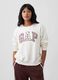 Ivory white cotton-blend sweatshirt with GAP patterned lettering_0