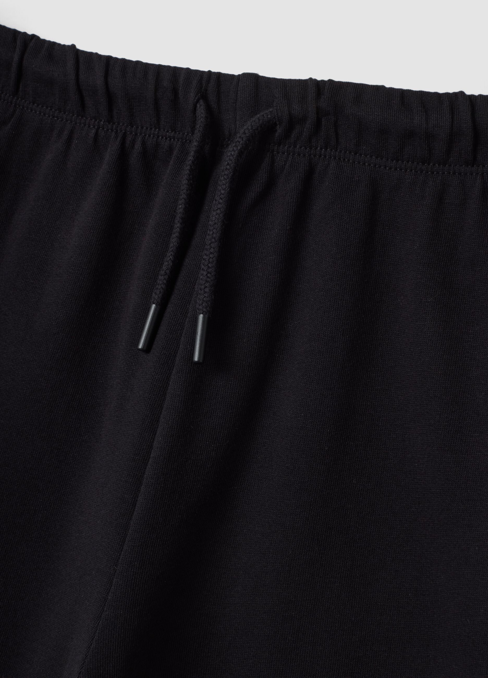 Black cotton culotte trousers
