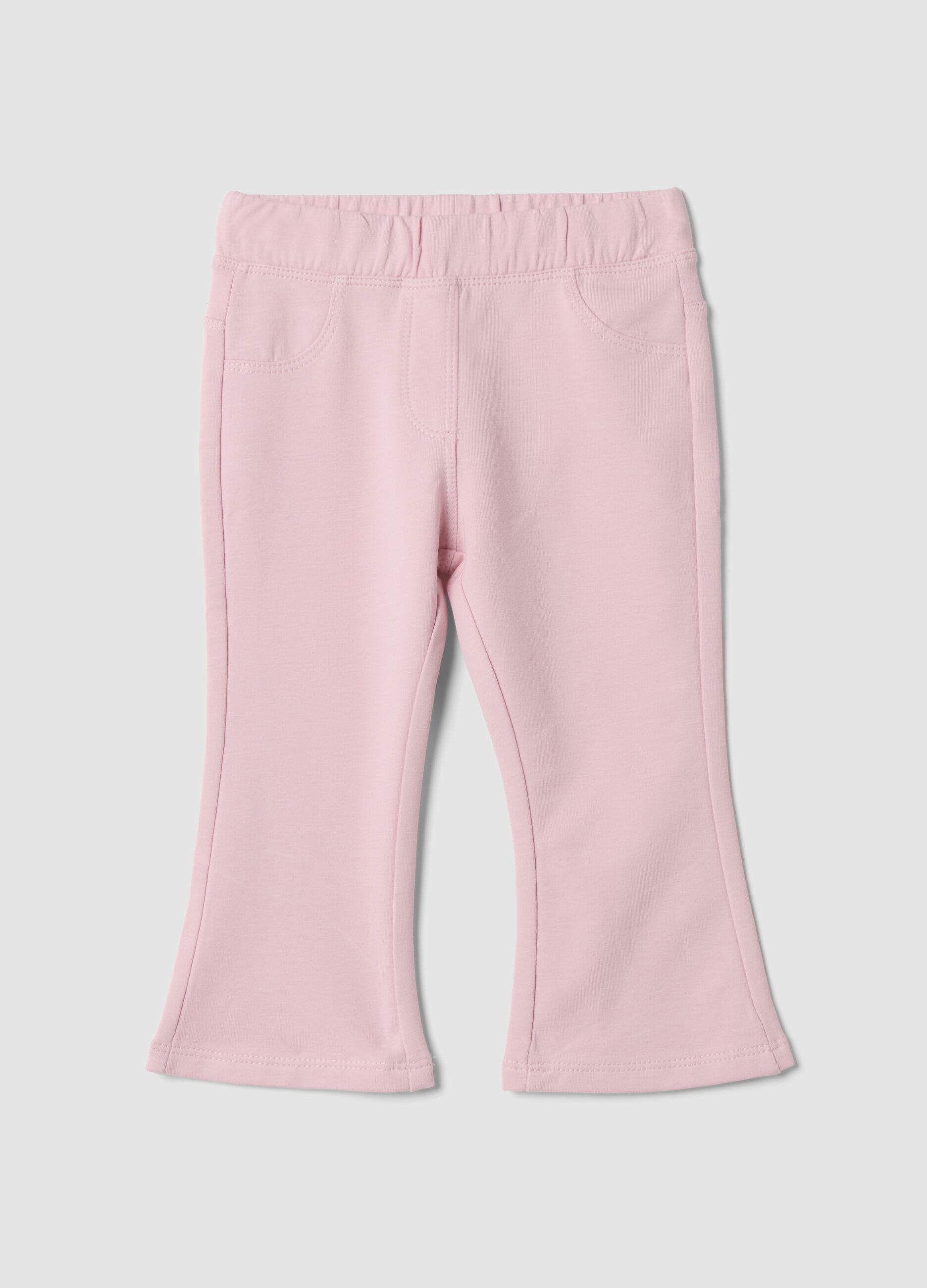 Pink organic stretch cotton trousers
