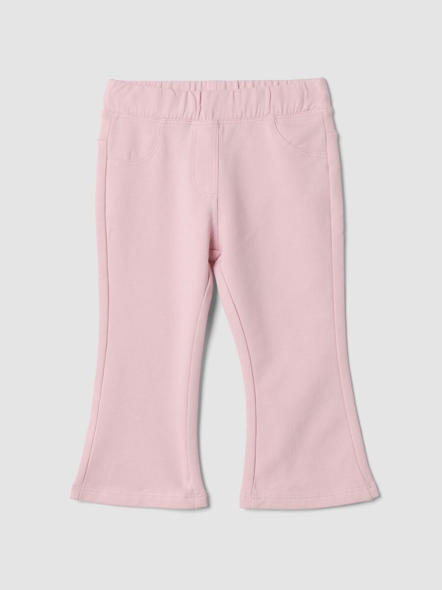 Pink organic stretch cotton trousers_0