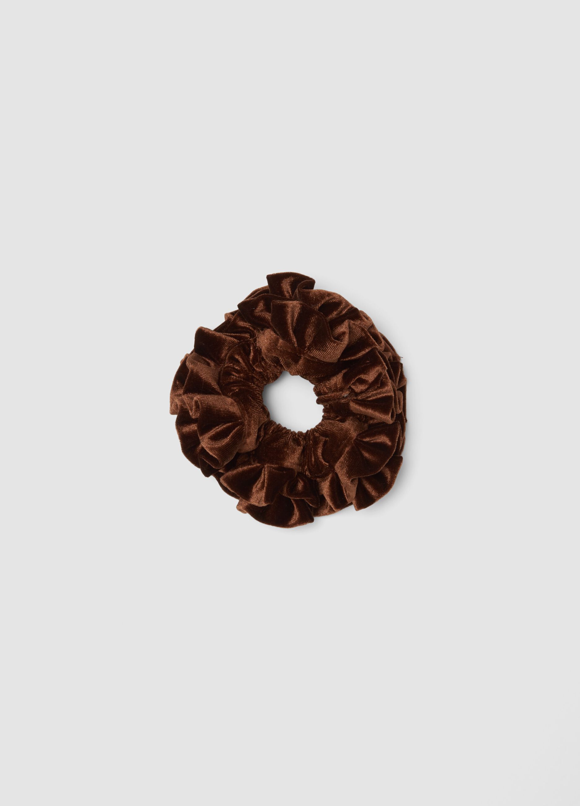 Scrunchie marrone effetto vellutato