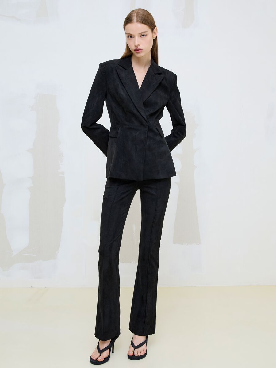 Faux Suede Formal Slim-Fit Trousers_4