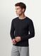 Black long-sleeve T-shirt in 100% organic cotton with crew neck_0
