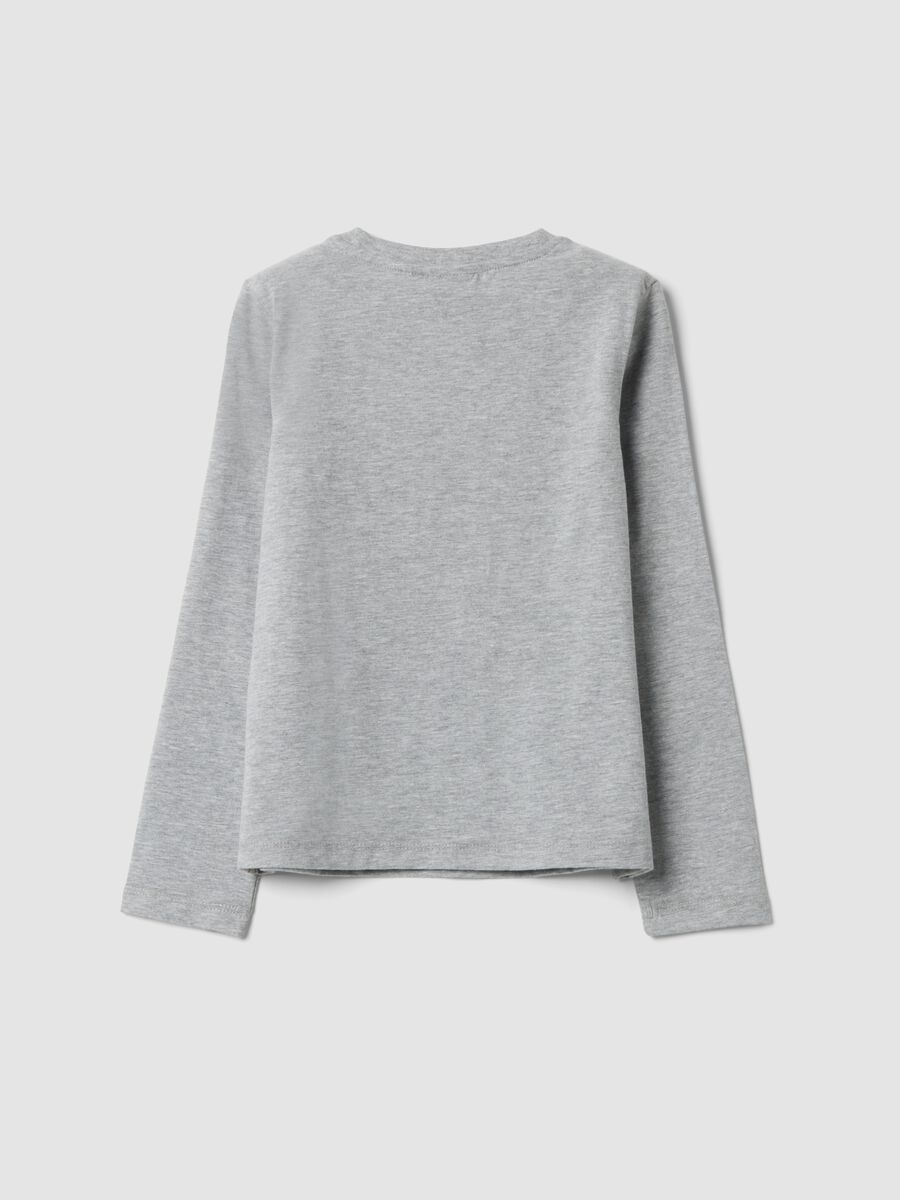 Grey stretch cotton long-sleeve T-shirt with K-Pop Demon Hunters print_1