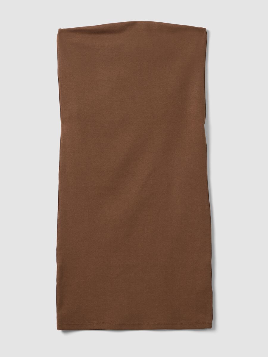 Brown stretch cotton midi dress_4
