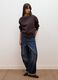 Felpa marrone in misto cotone con strass_1