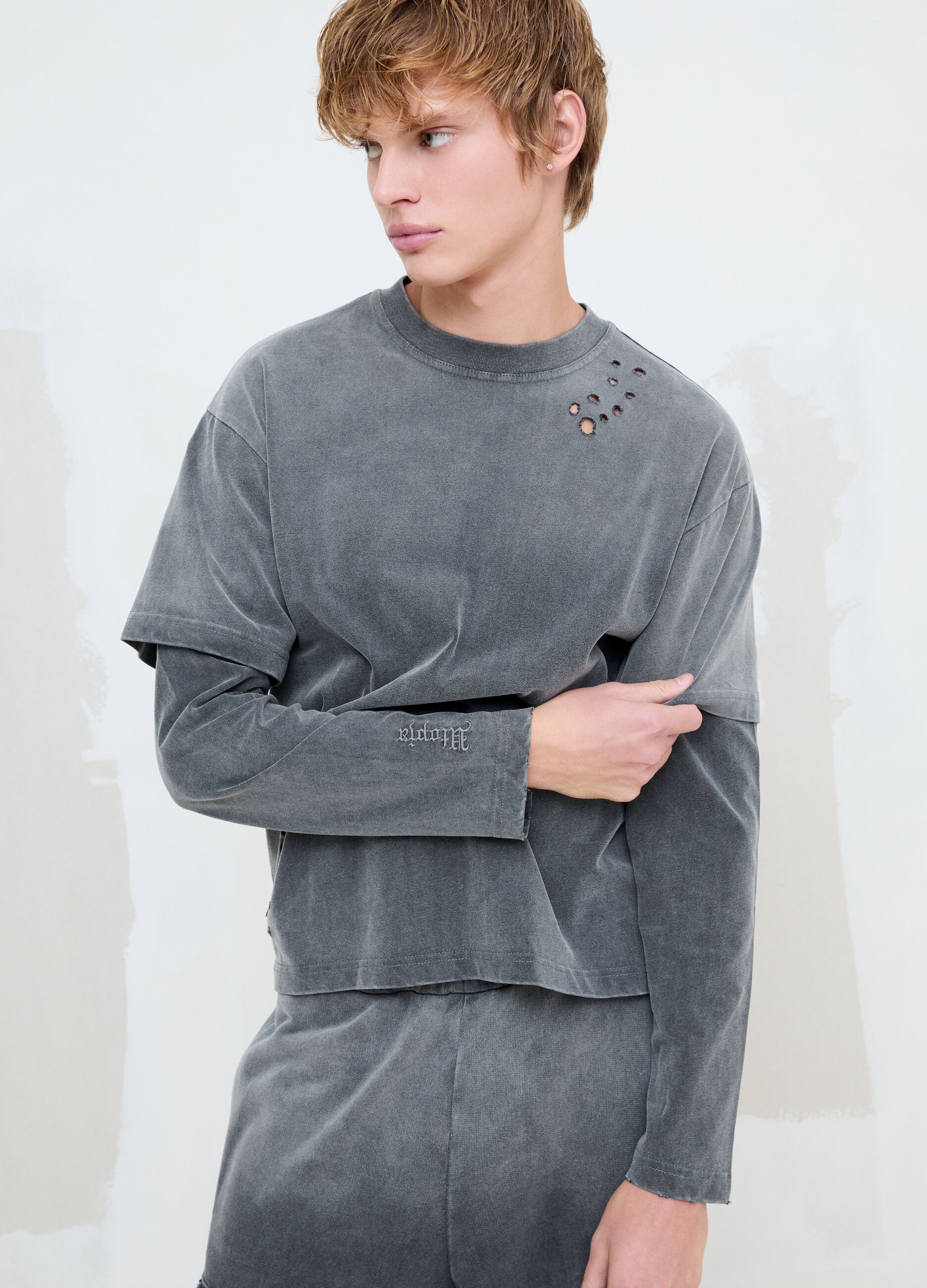 Double Longsleeve Sunfaded Grey
