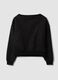 Black cotton-blend sweatshirt with boat neckline and glitter_2