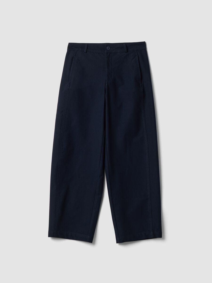 Blue The Iconic Pants in stretchy cotton-blend, barrel fit_0
