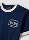 Blue organic cotton T-shirt with print, relaxed fit for boys_5