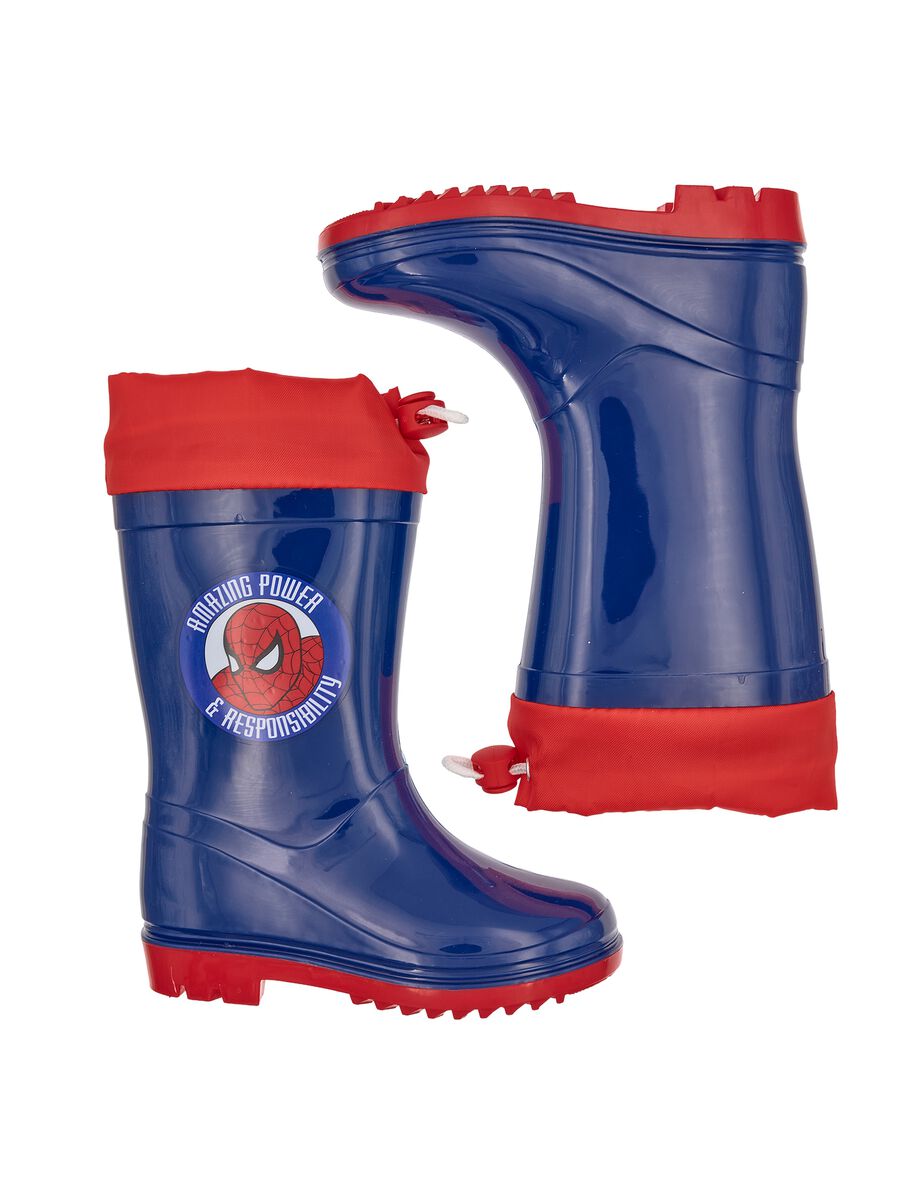 Blue boots with red pattern for girls_2