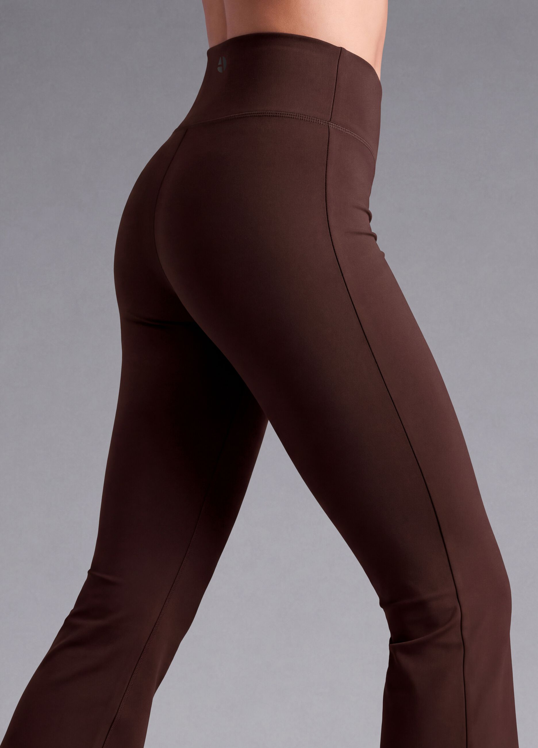 Brown flared leggings in breathable stretch fabric ALTAVIA STUDIO