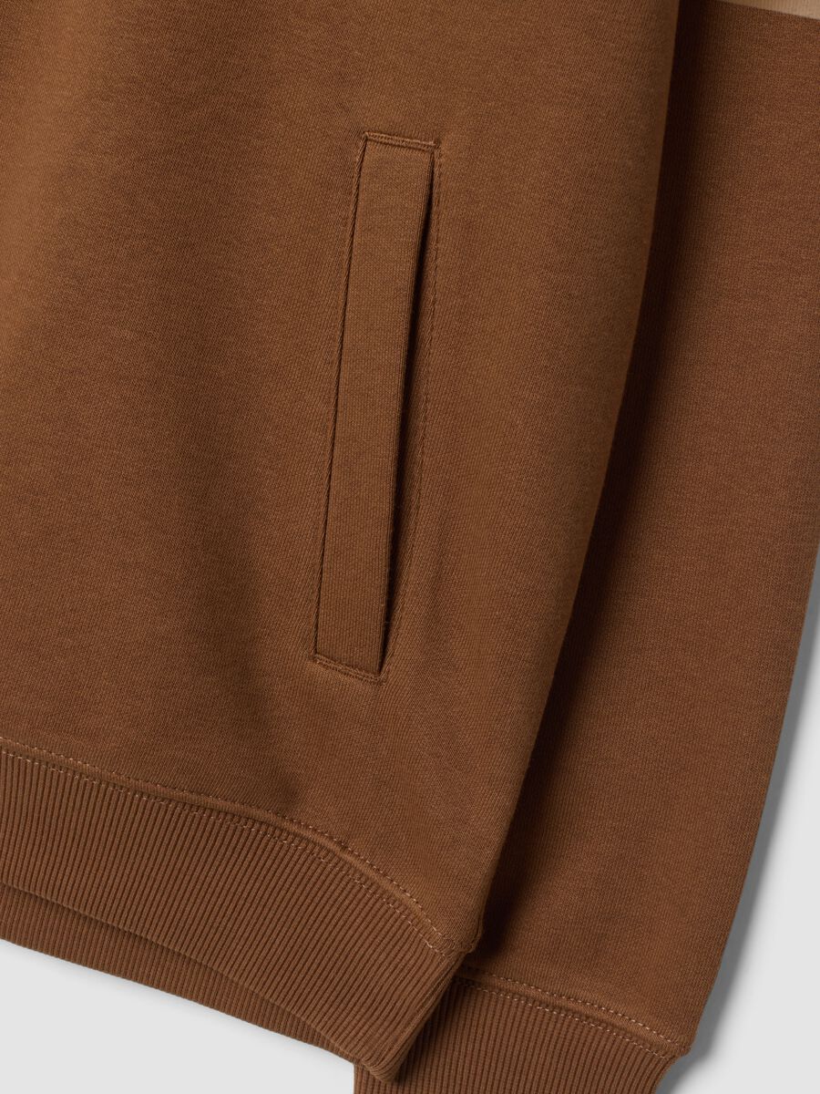 Brown cotton-blend hoodie with a relaxed fit_2