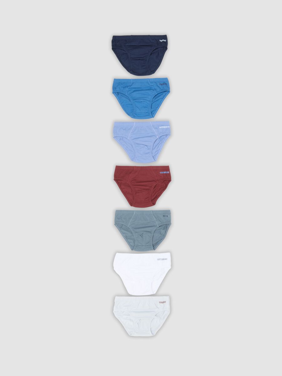 Pack of 7 multicolour boys&rsquo; organic cotton jersey briefs_0