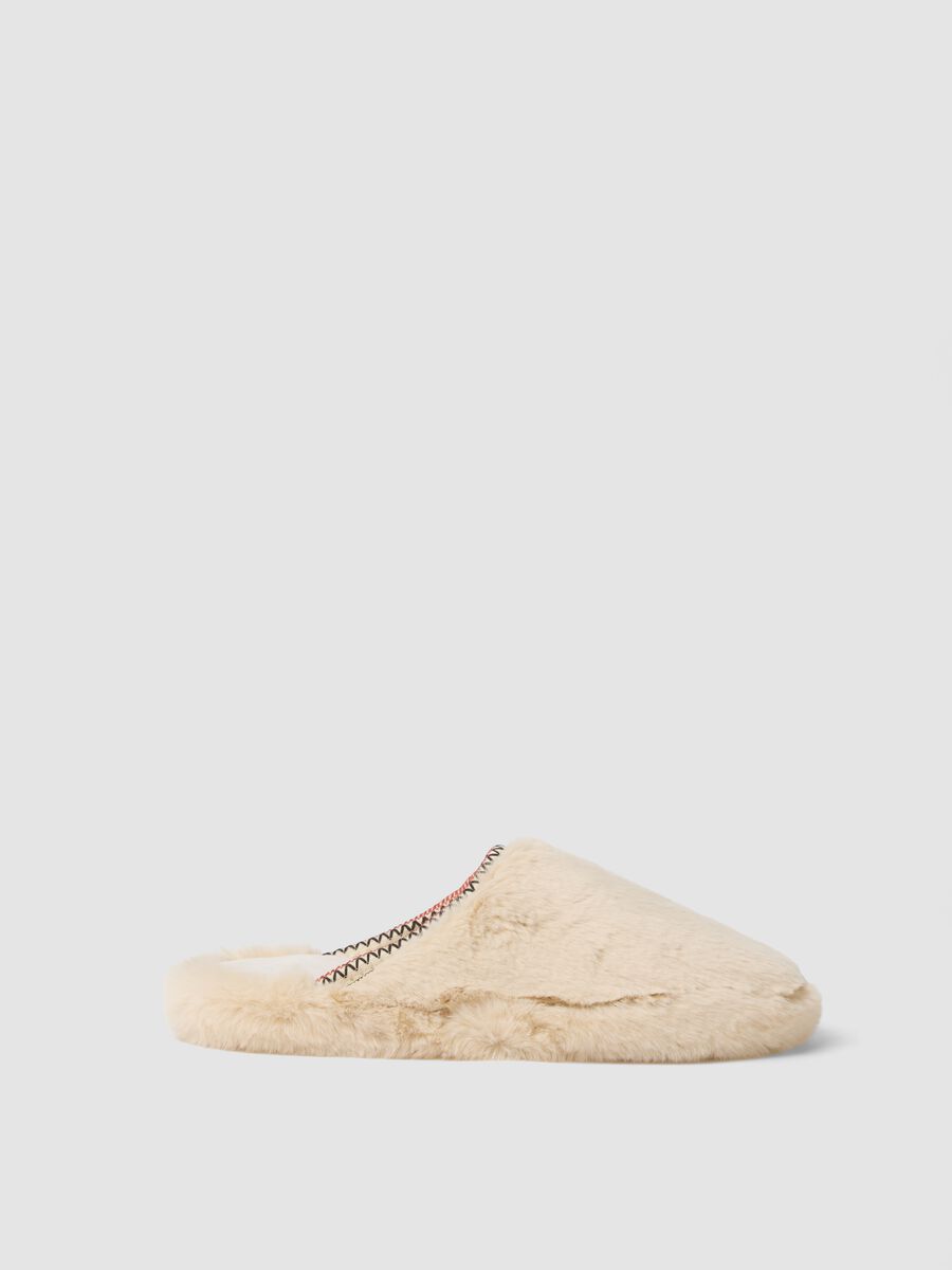 Beige open-back slippers_0