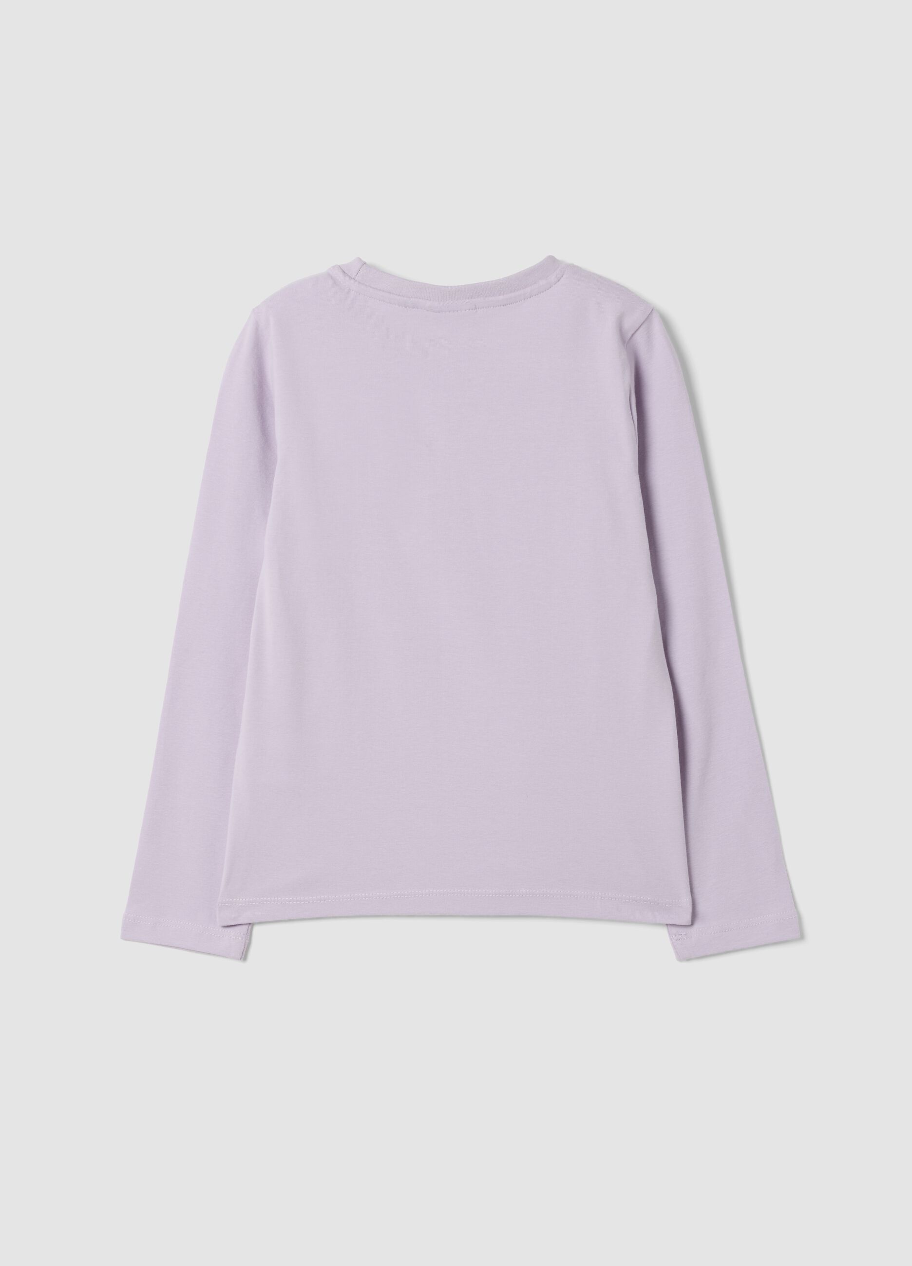 Purple stretch cotton T-shirt with K-Pop Demon Hunters print