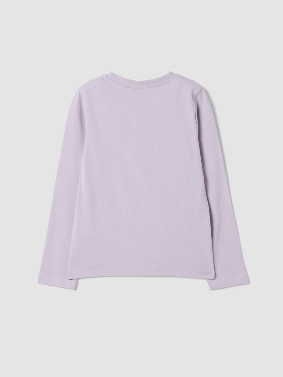 Purple stretch cotton T-shirt with K-Pop Demon Hunters print_1