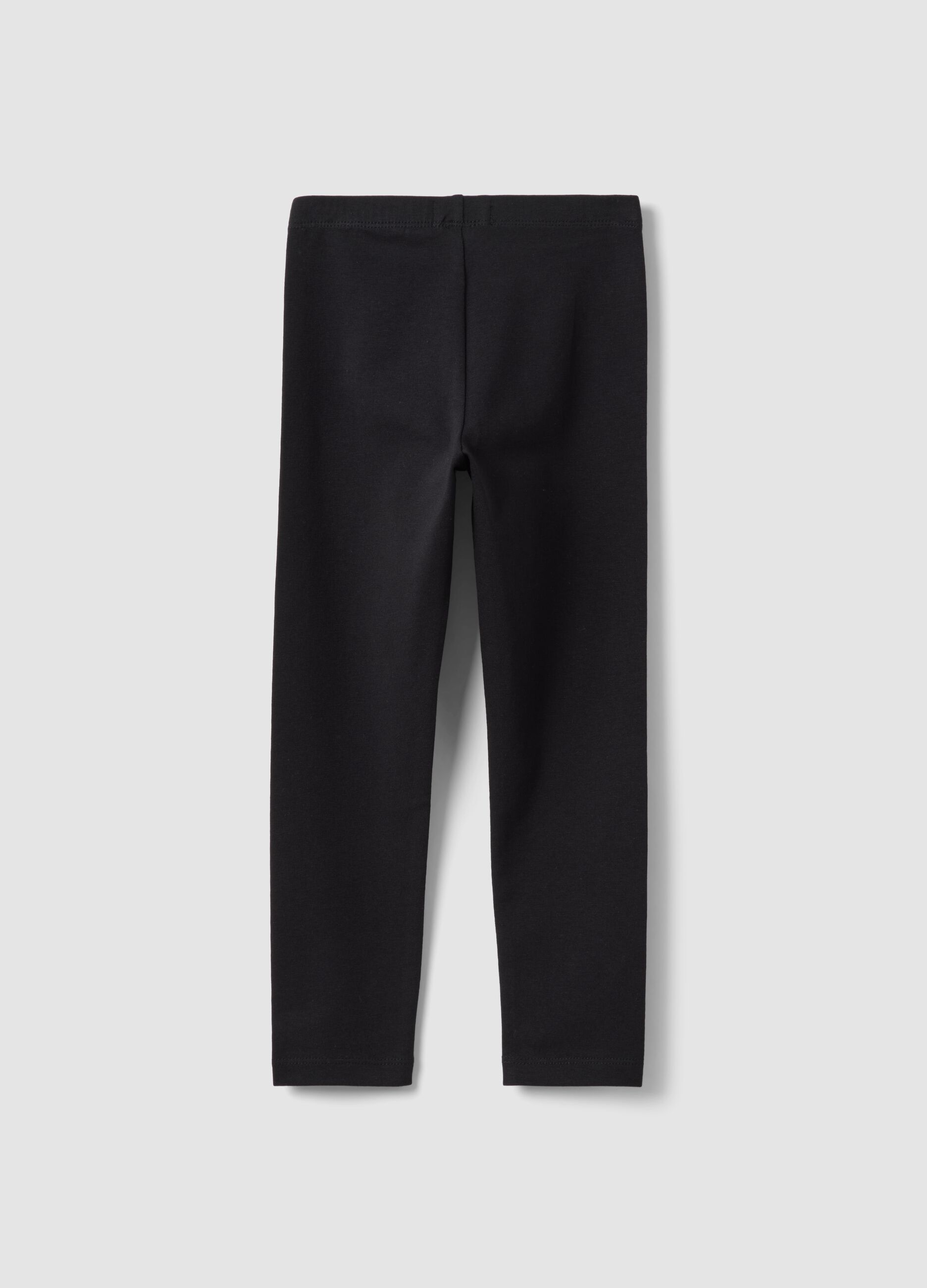 Girls&rsquo; black skinny leggings in stretch organic cotton