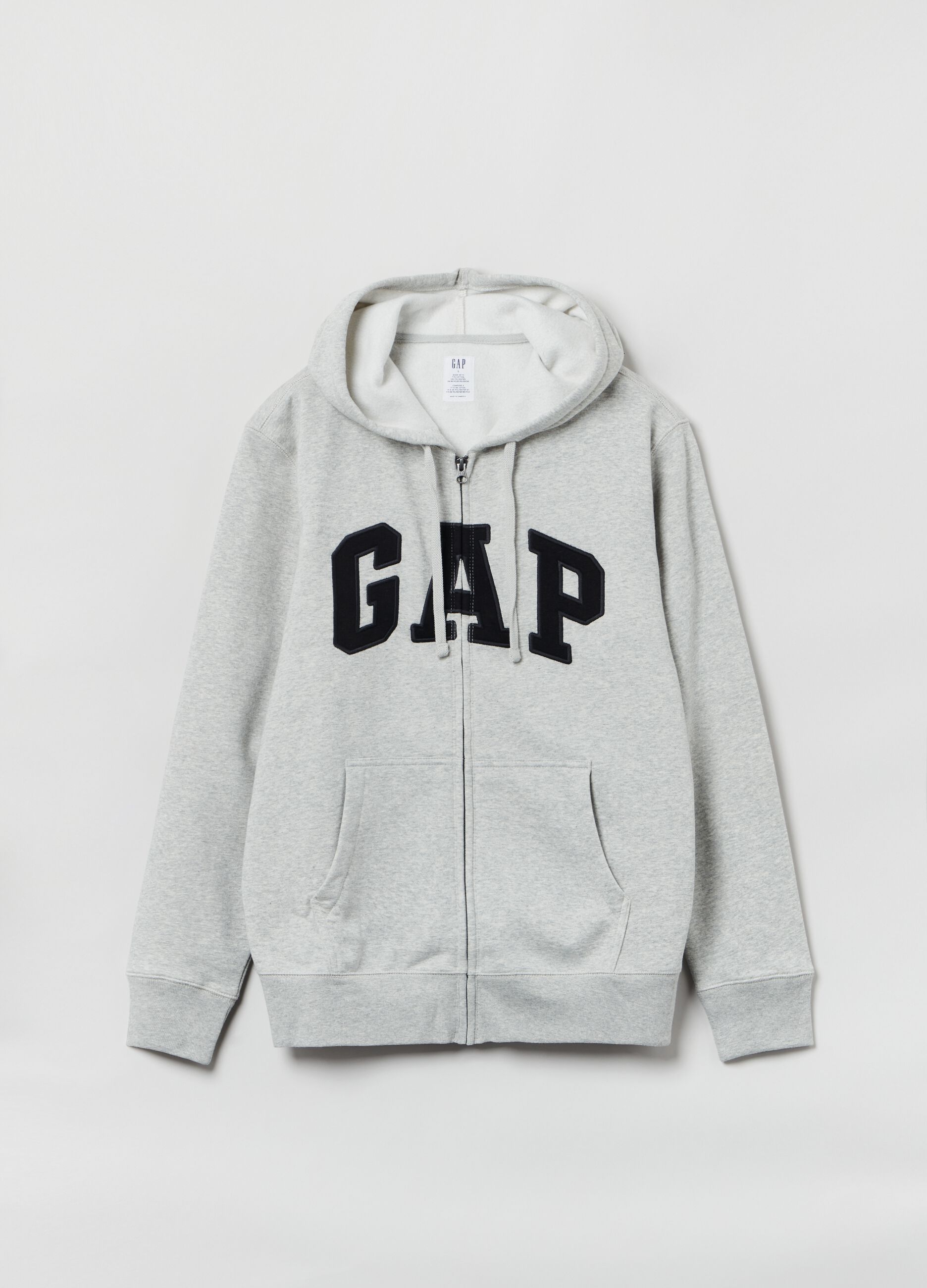 سترة بسحاب كامل مع غطاء رأس وشعار GAP