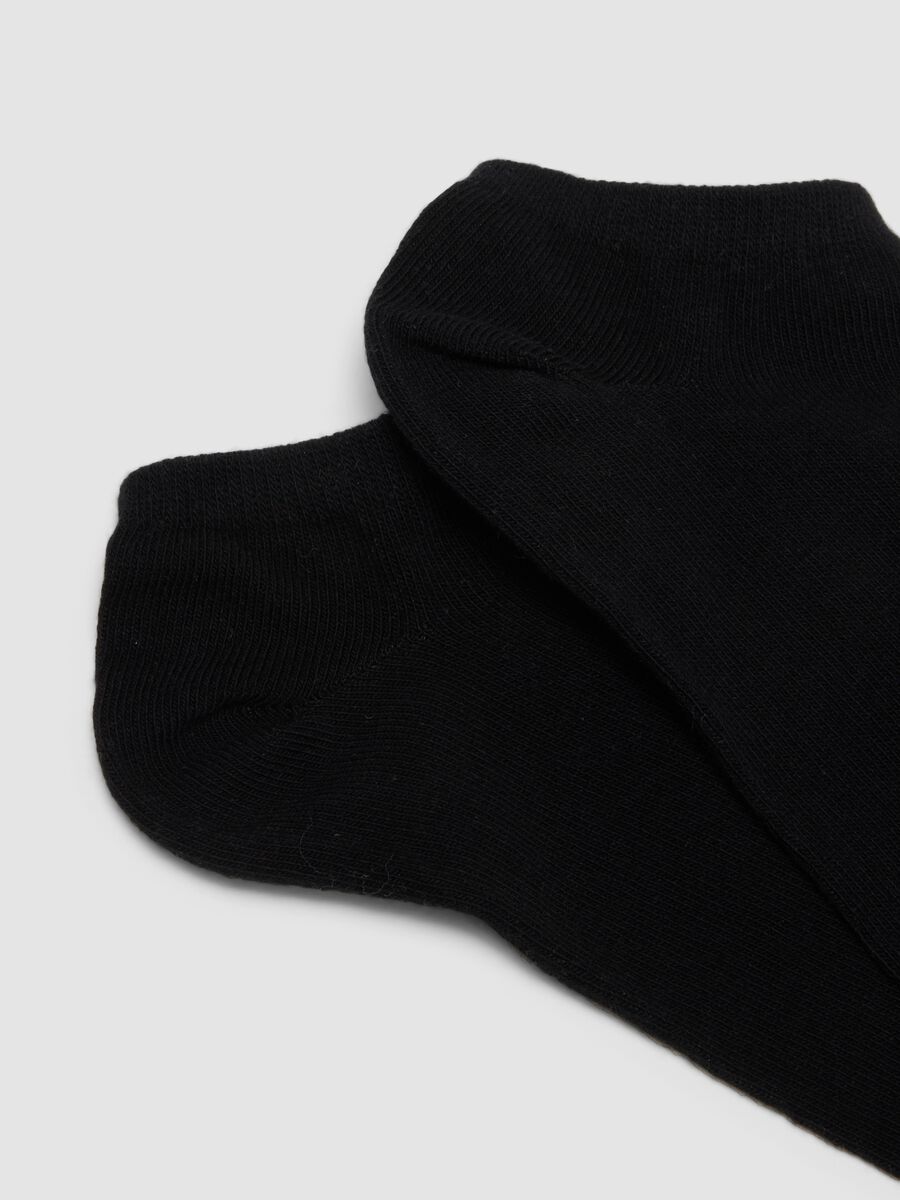 3-pack of black ankle socks in stretch organic cotton_1