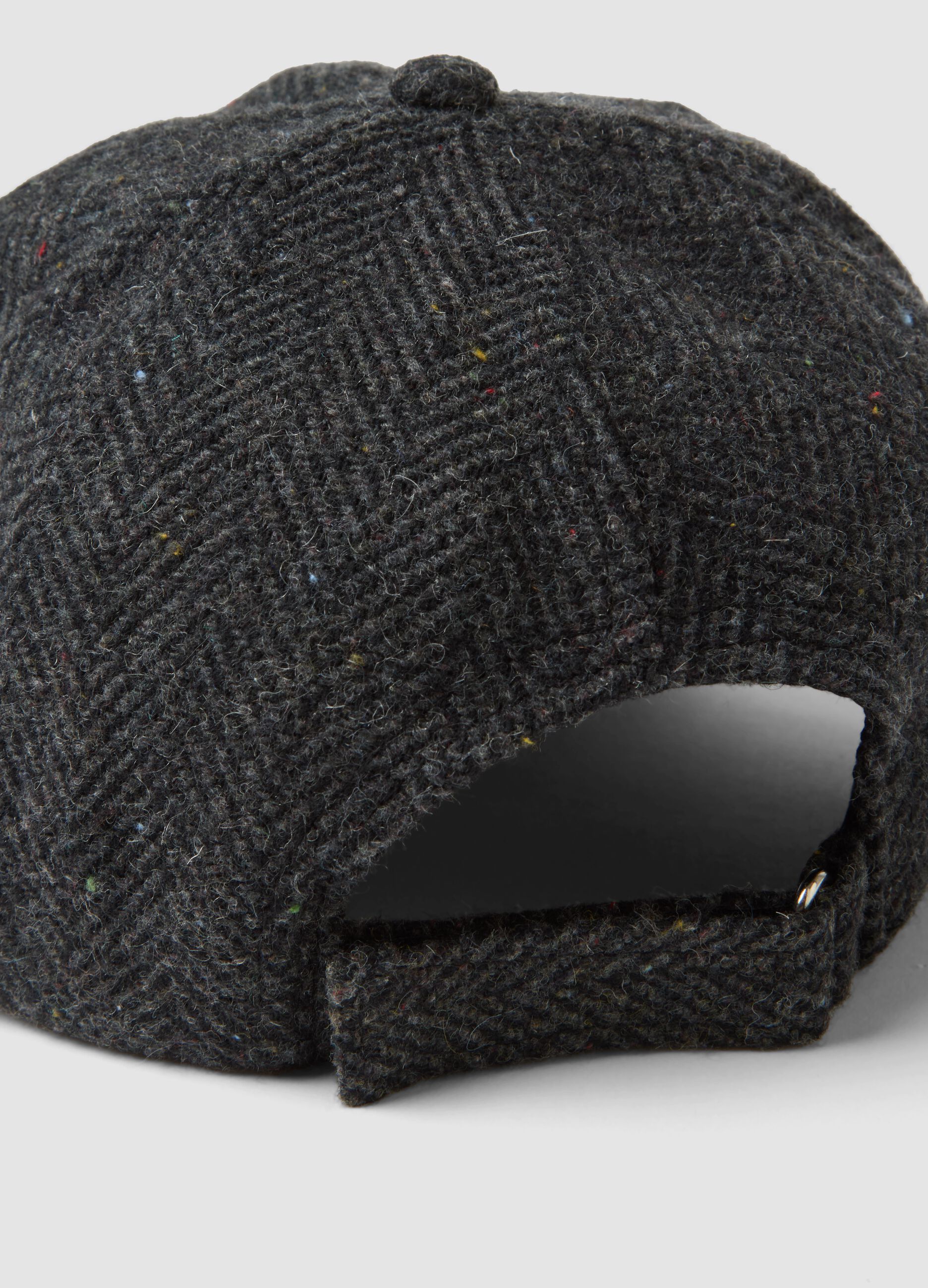 Grey wool and viscose blend baseball cap