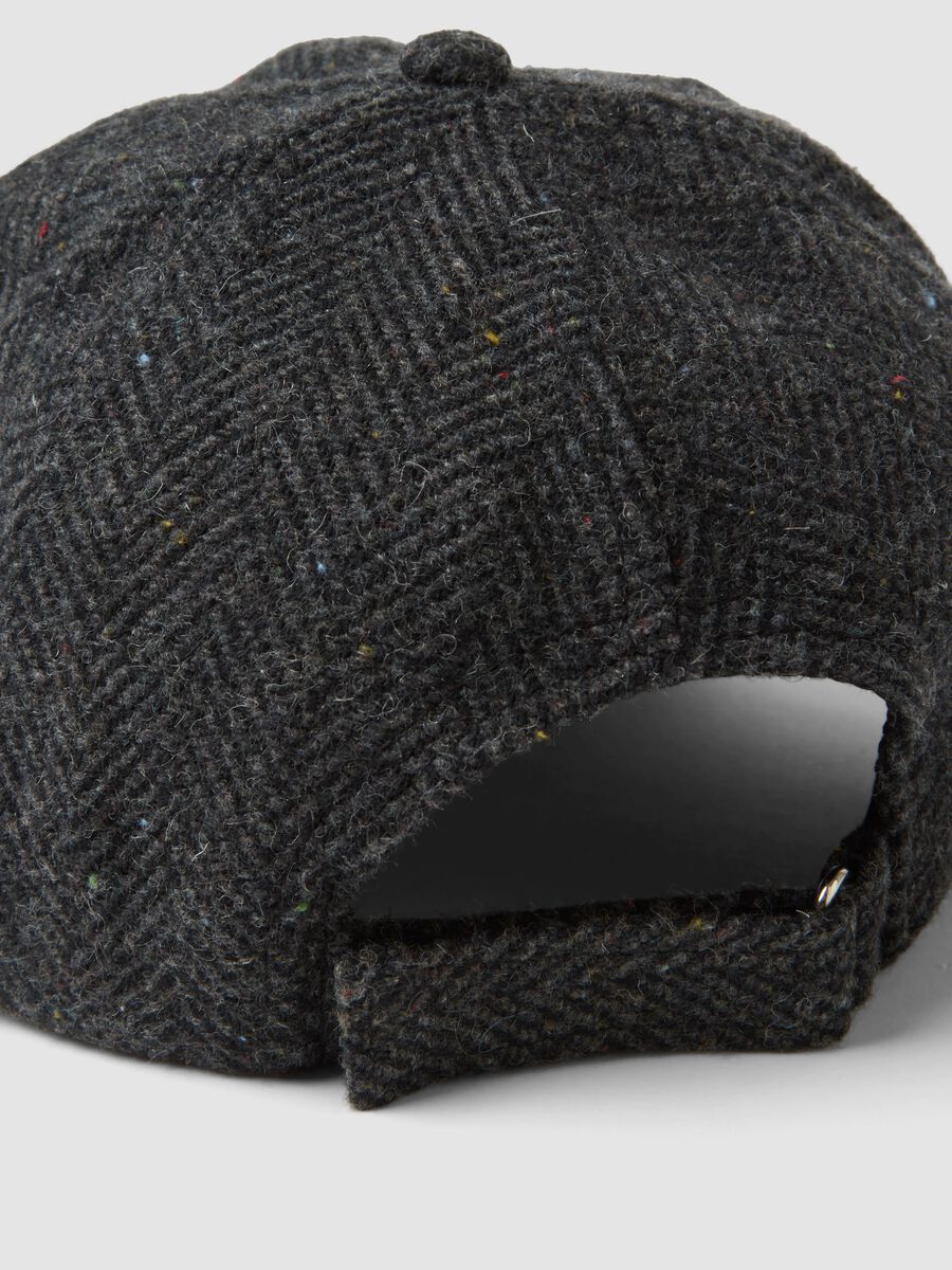 Grey wool and viscose blend baseball cap_2