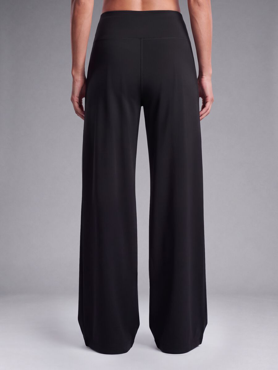 Pantaloni sportivi neri in tessuto elasticizzato wide leg ALTAVIA STUDIO ALTAVIA STUDIO_3