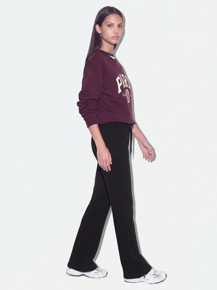 Blue flared joggers in stretch organic cotton_4