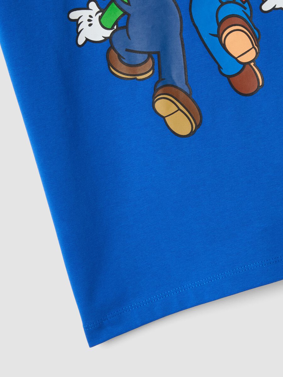 Blue short-sleeve stretch cotton T-shirt_2