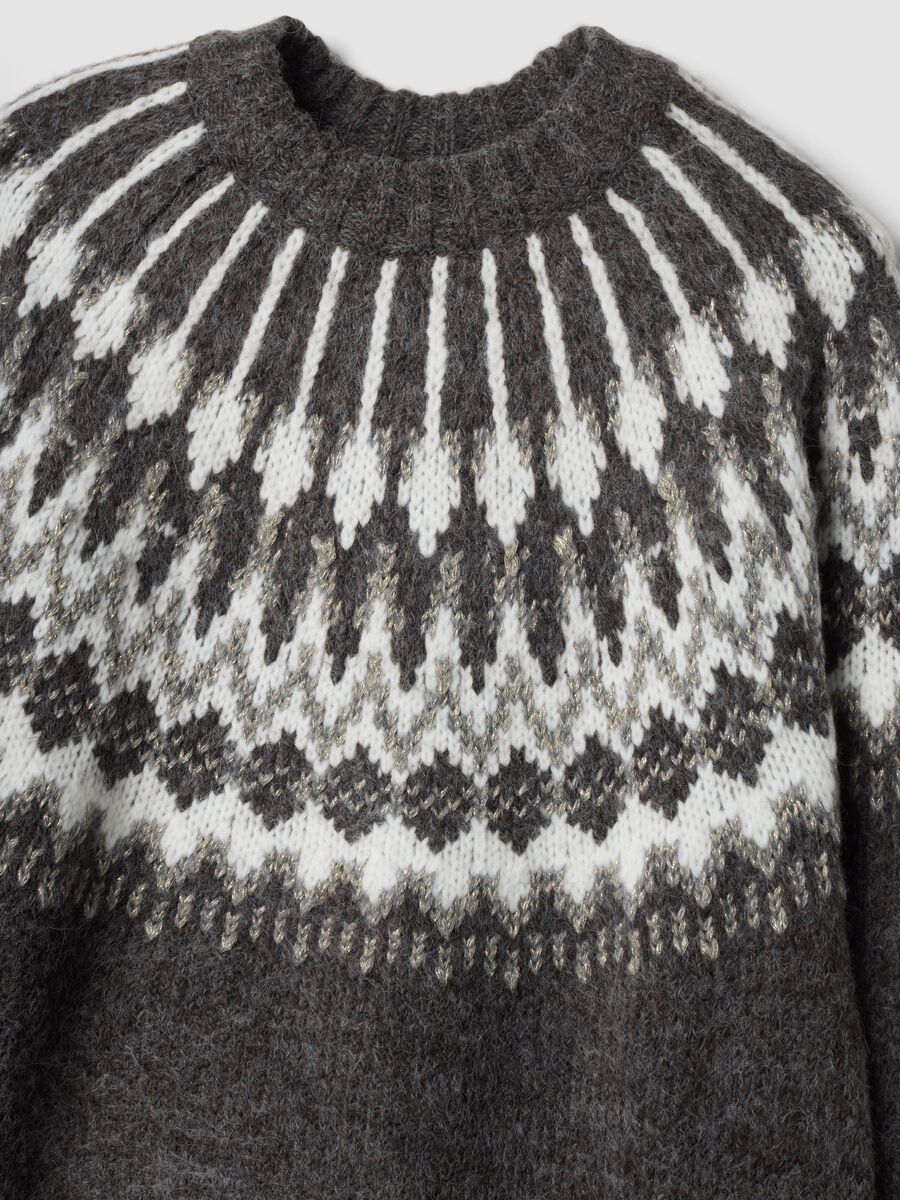 Grey Jacquard Crew-Neck Jumper, Regular Fit_1