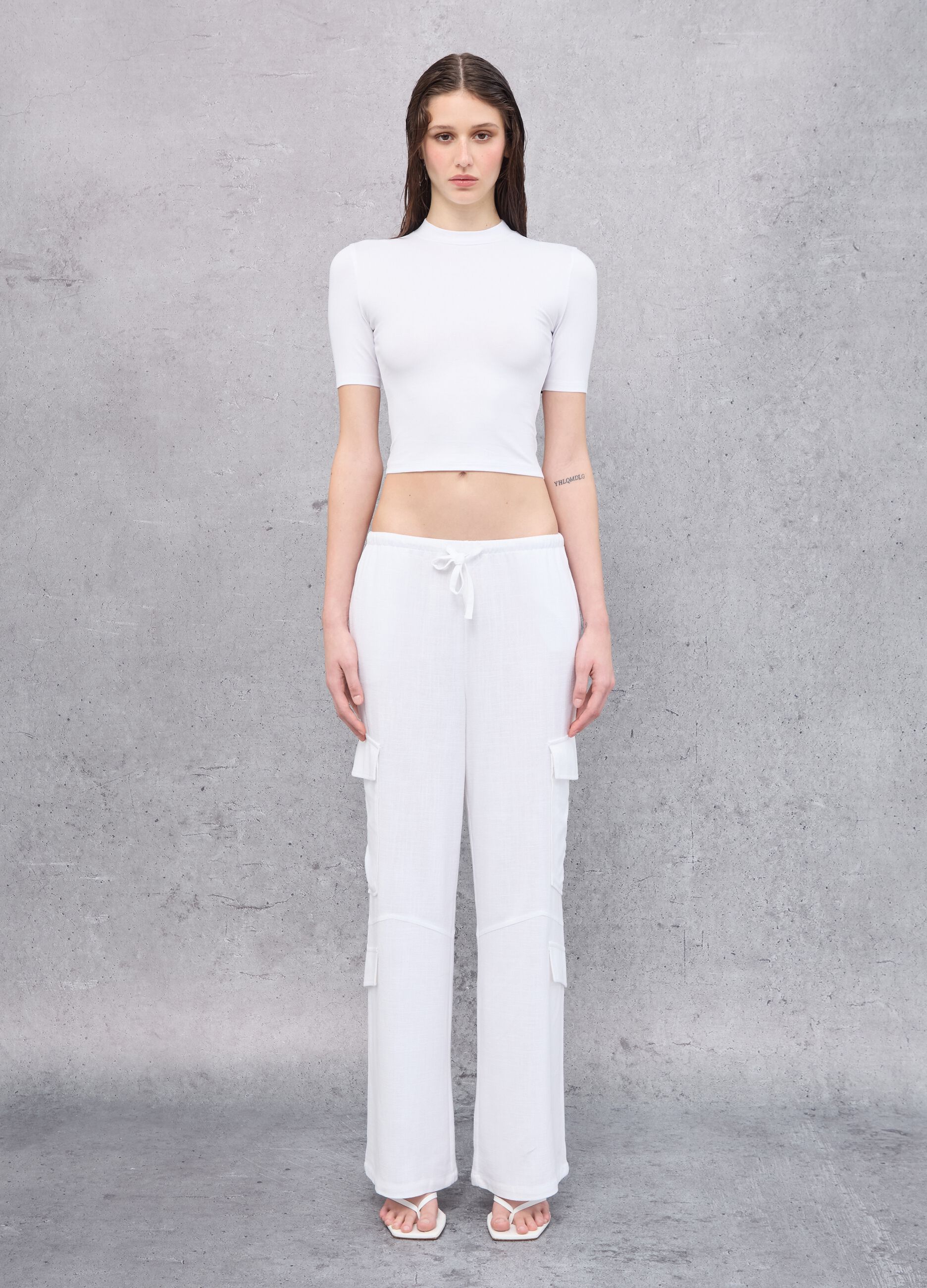 Mockneck White T-shirt