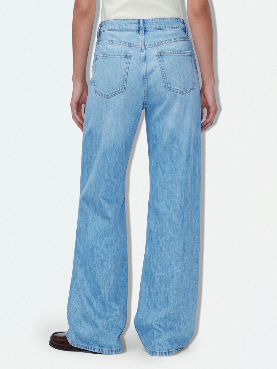 Light Blue Wide-Leg Jeans in Pure Cotton_2