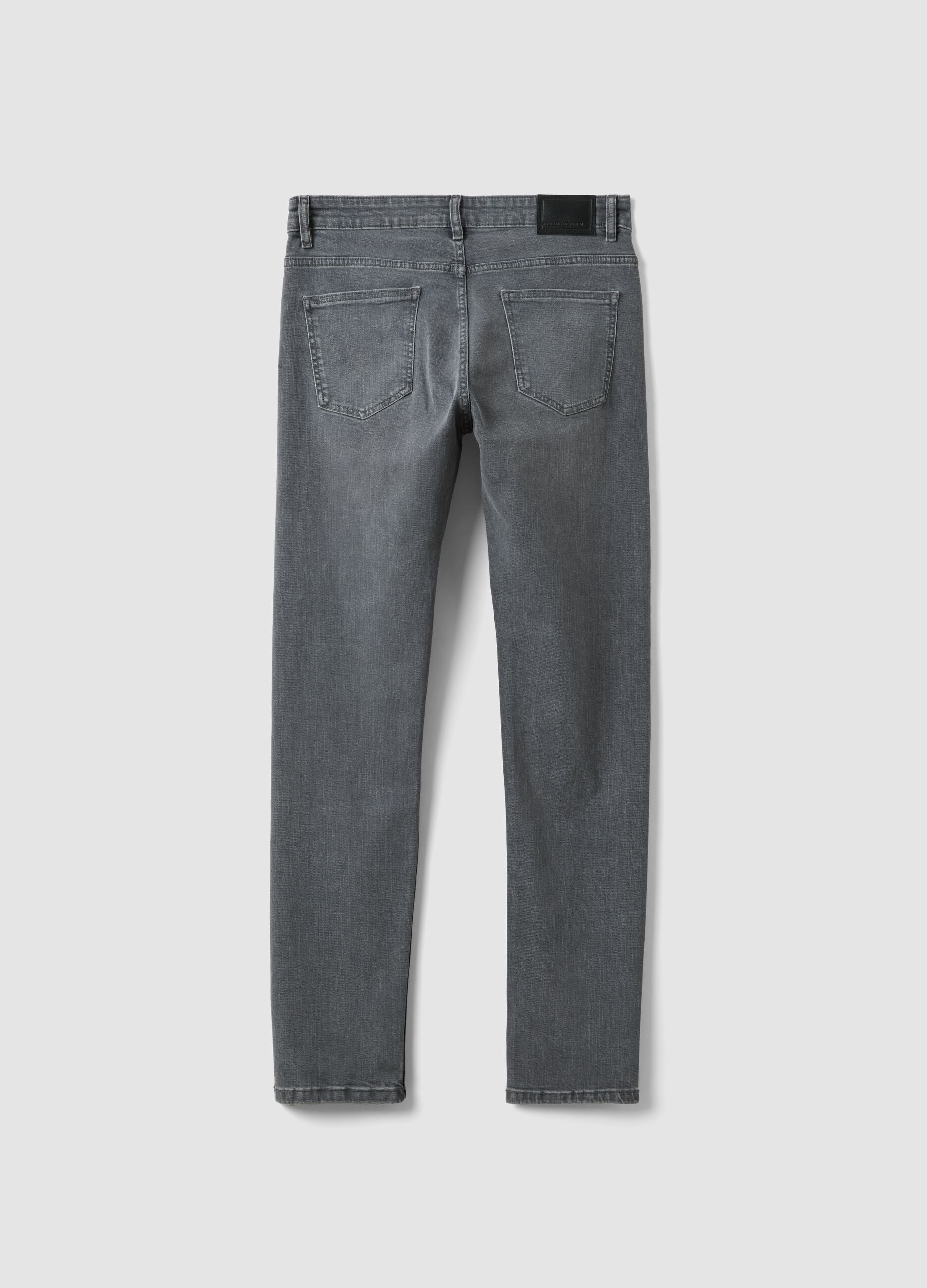 Men&rsquo;s grey denim slim-fit stretch cotton jeans