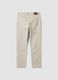 Pantaloni beige in dobby di cotone elasticizzato slim fit_5
