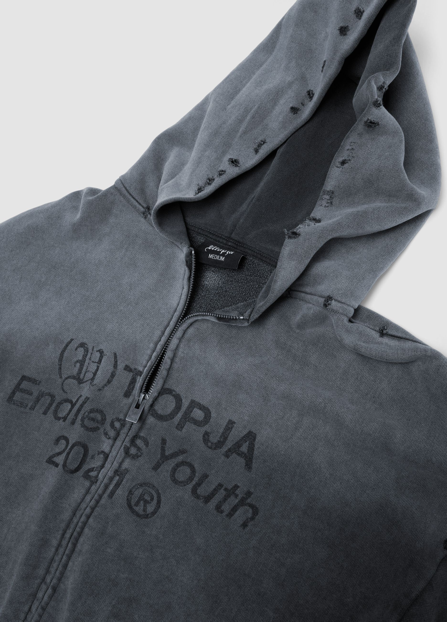 Full-Zip Hoodie Sunfaded Grey