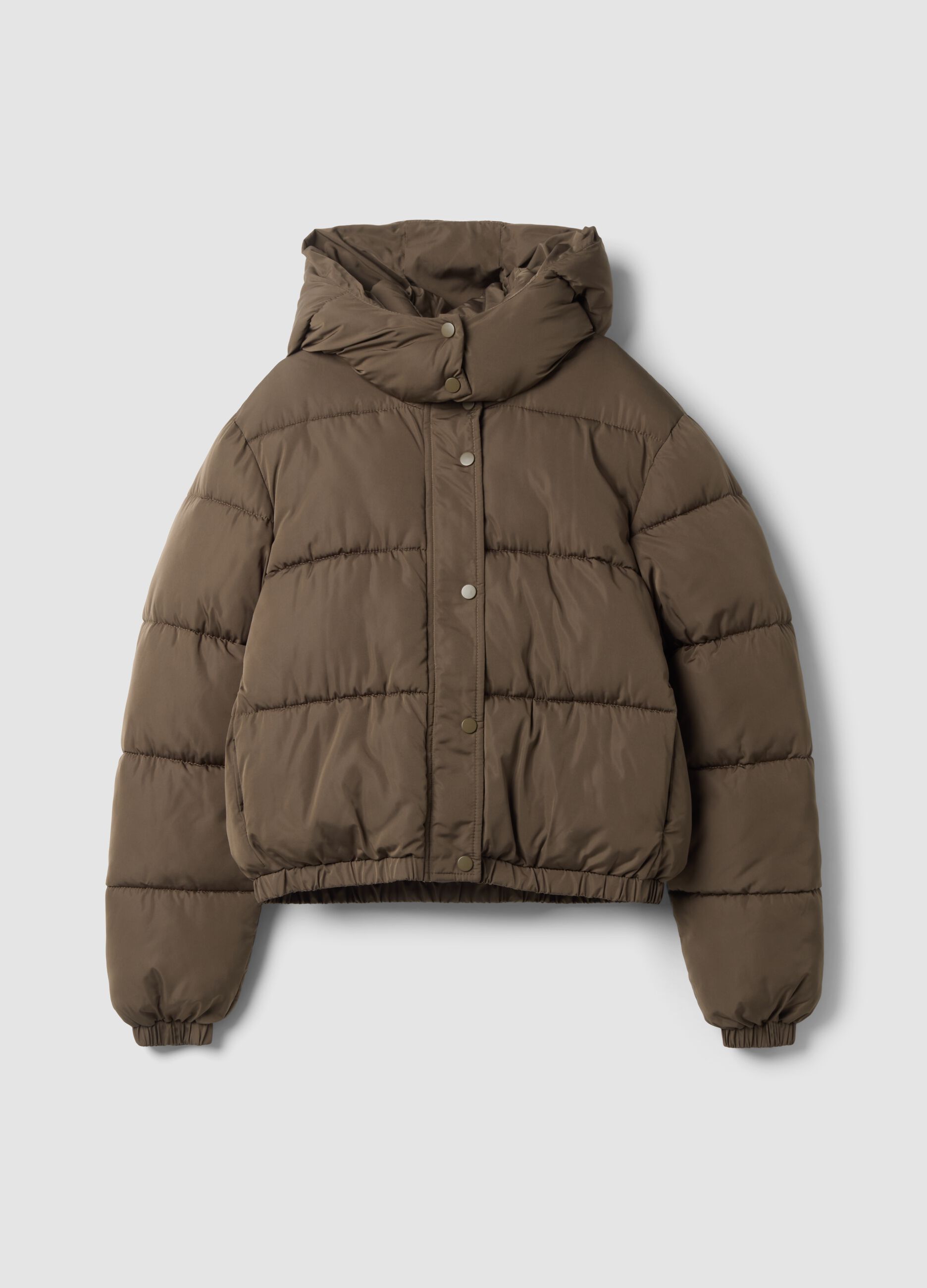 Green oversized padded hooded jacket