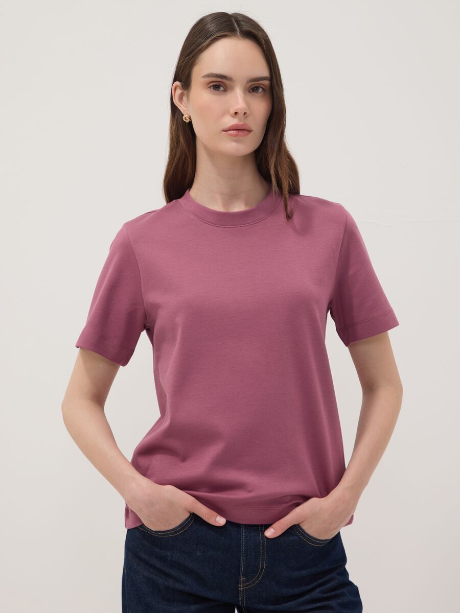 The Iconic Tee relaxed-fit pink pure cotton short-sleeve T-shirt_0