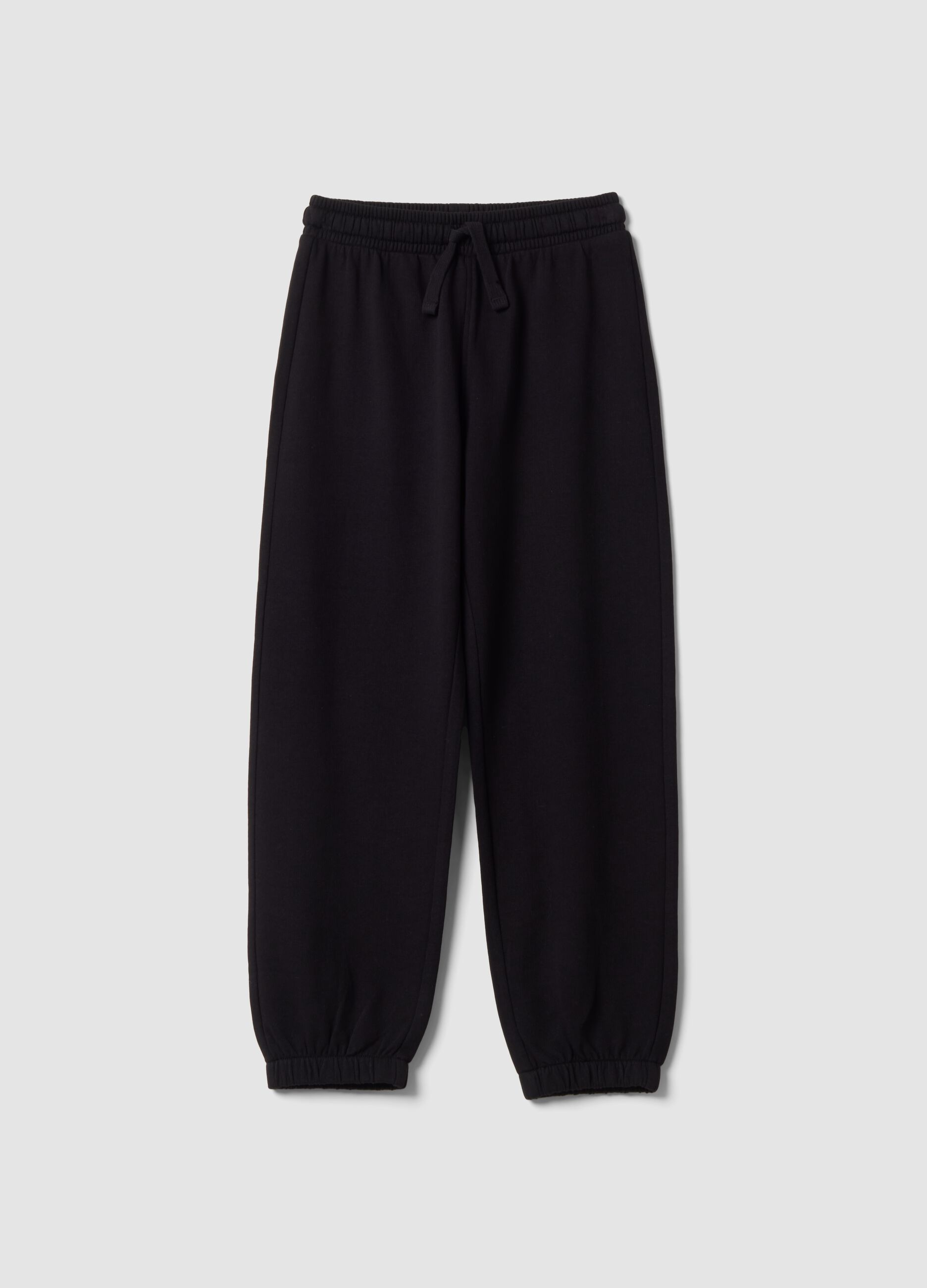 Pantaloni jogger neri in puro cotone organico