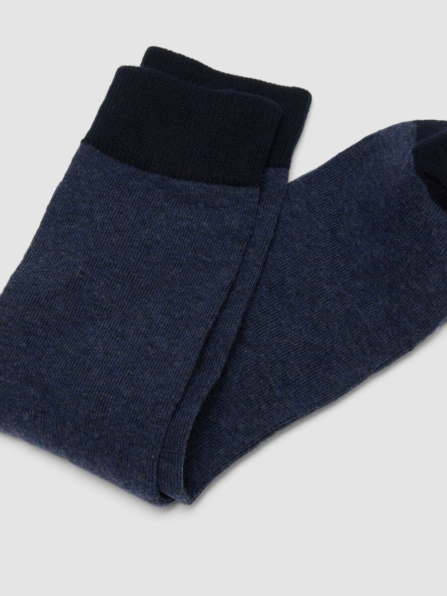 3-pack of blue mid-calf socks in stretch organic cotton_1