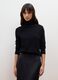 Maglia nera in pura lana con dolcevita regular fit_0