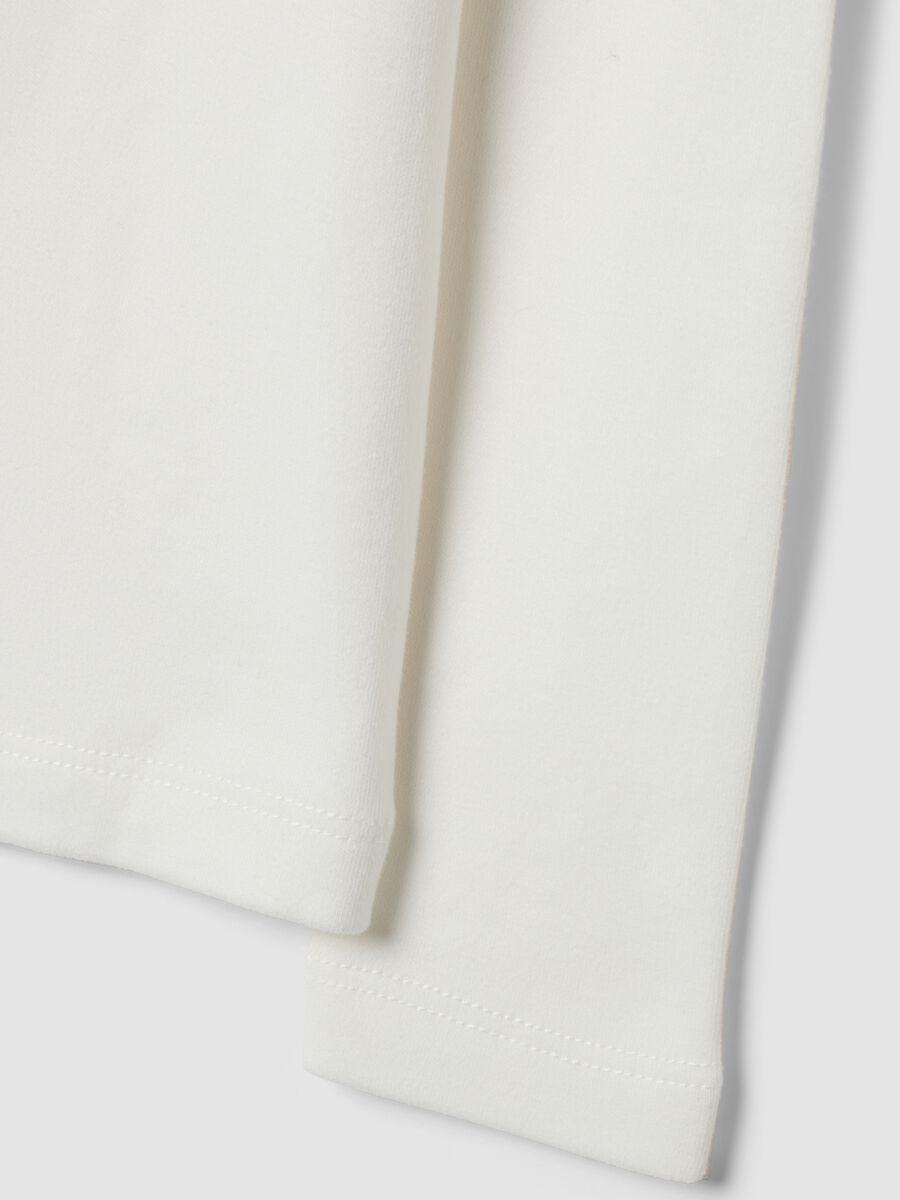 White pure cotton turtleneck T-shirt, regular fit_3