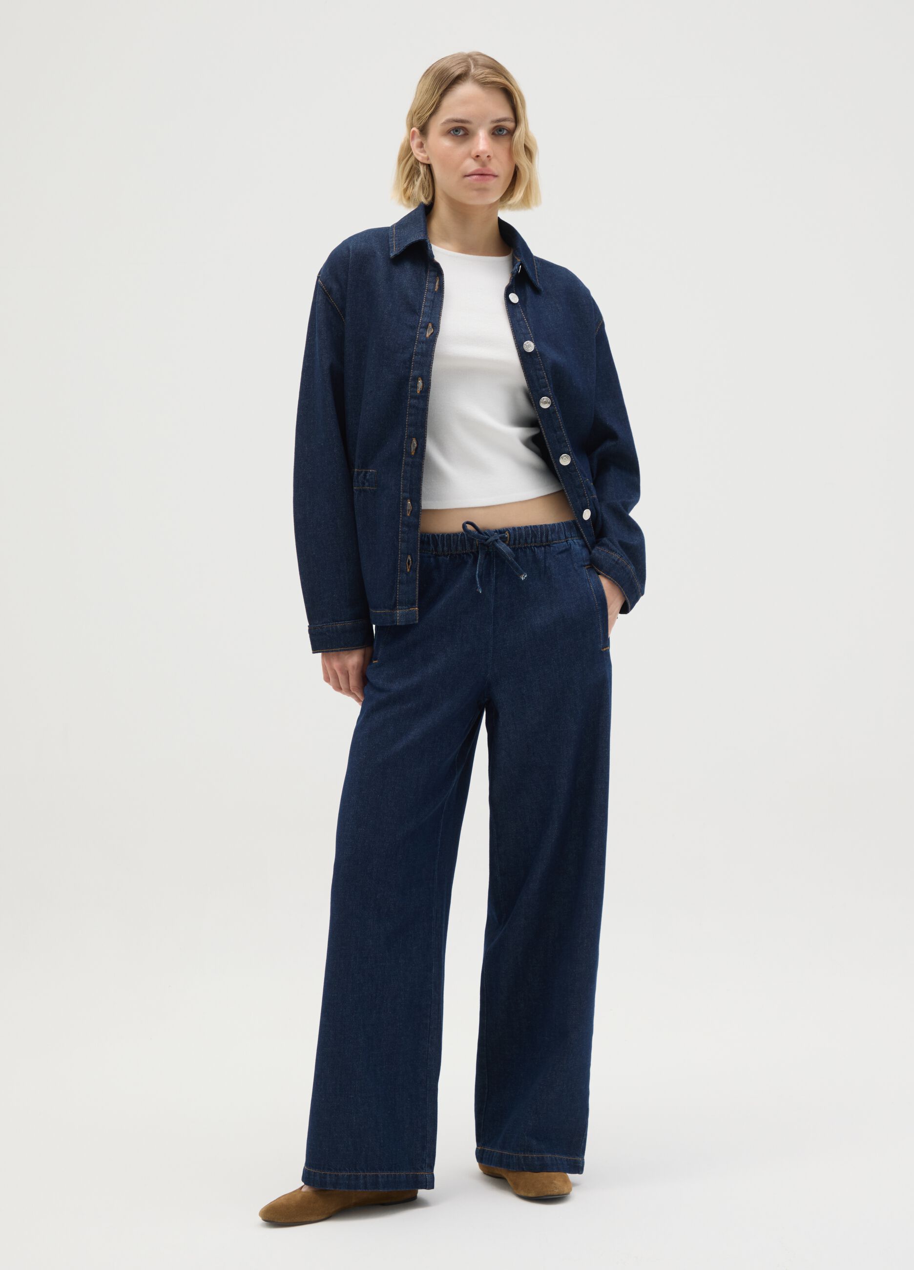 Women's pure cotton denim shirt